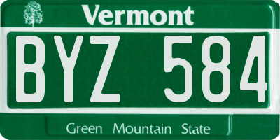 VT license plate BYZ584