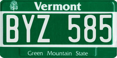 VT license plate BYZ585