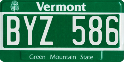 VT license plate BYZ586