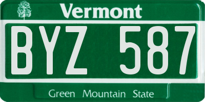 VT license plate BYZ587