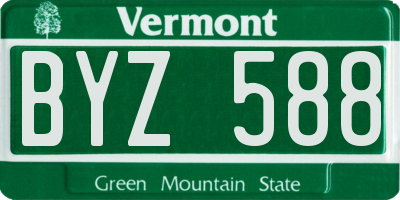 VT license plate BYZ588