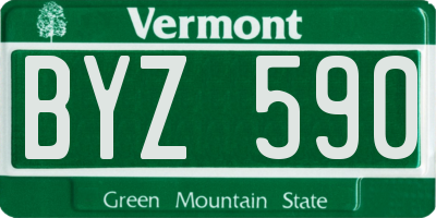 VT license plate BYZ590
