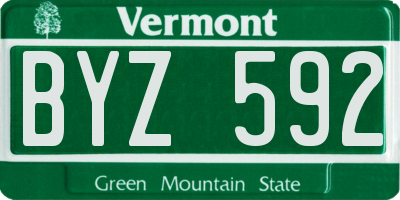 VT license plate BYZ592