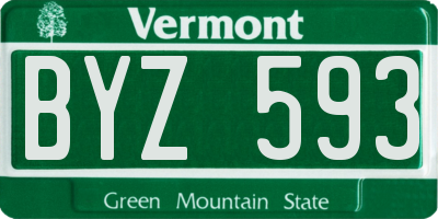 VT license plate BYZ593