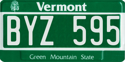 VT license plate BYZ595