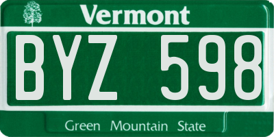 VT license plate BYZ598