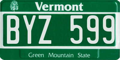 VT license plate BYZ599