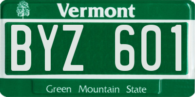 VT license plate BYZ601