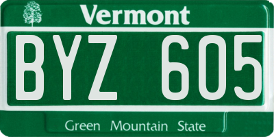 VT license plate BYZ605