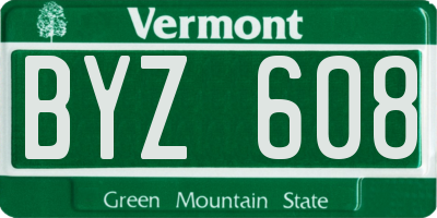 VT license plate BYZ608