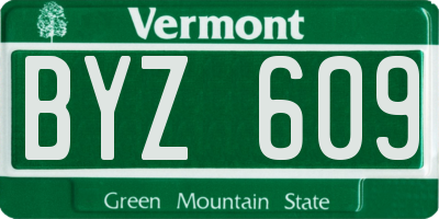 VT license plate BYZ609