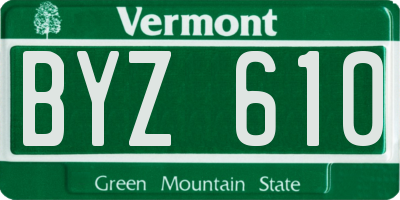 VT license plate BYZ610