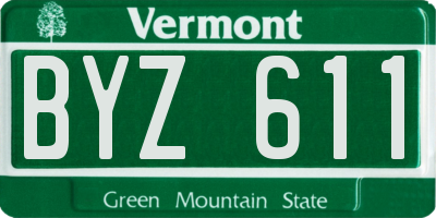 VT license plate BYZ611