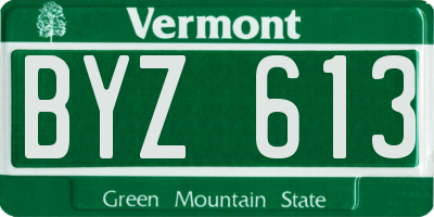 VT license plate BYZ613