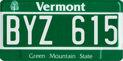 VT license plate BYZ615