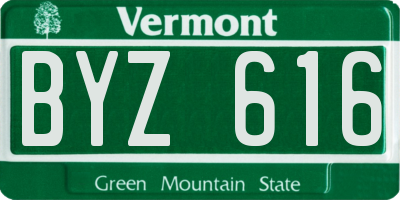 VT license plate BYZ616