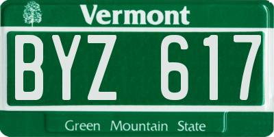 VT license plate BYZ617