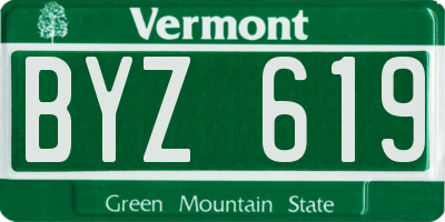 VT license plate BYZ619