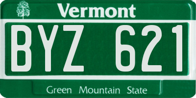 VT license plate BYZ621