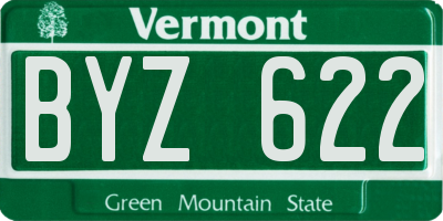 VT license plate BYZ622