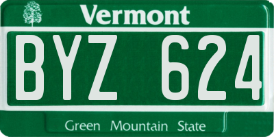 VT license plate BYZ624