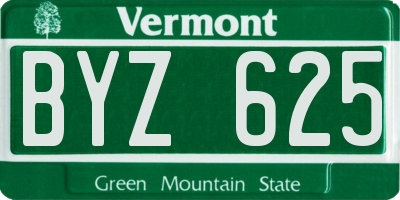VT license plate BYZ625