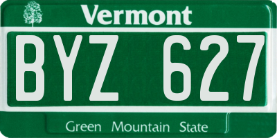 VT license plate BYZ627