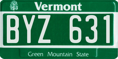 VT license plate BYZ631