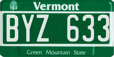 VT license plate BYZ633