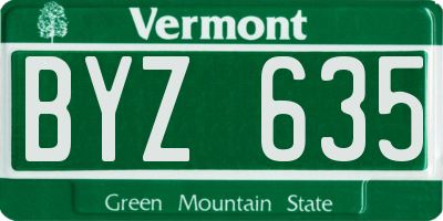 VT license plate BYZ635