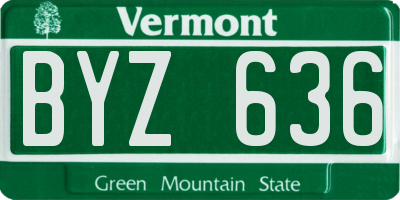 VT license plate BYZ636