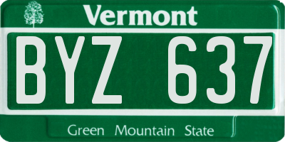 VT license plate BYZ637