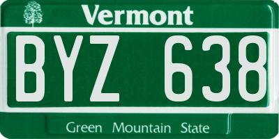 VT license plate BYZ638