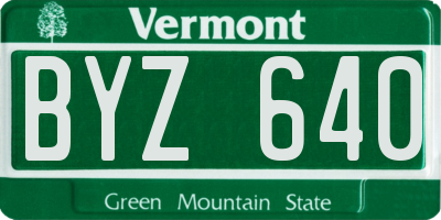 VT license plate BYZ640