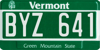 VT license plate BYZ641