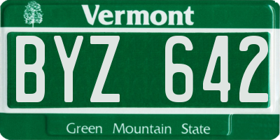VT license plate BYZ642