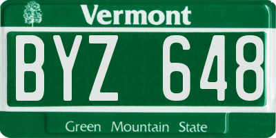 VT license plate BYZ648