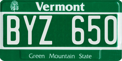 VT license plate BYZ650