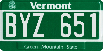 VT license plate BYZ651