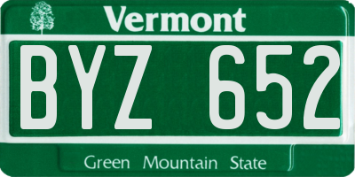 VT license plate BYZ652