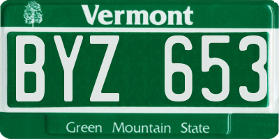 VT license plate BYZ653