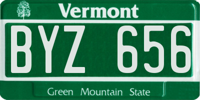 VT license plate BYZ656