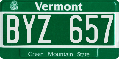 VT license plate BYZ657