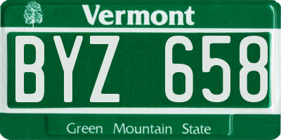 VT license plate BYZ658