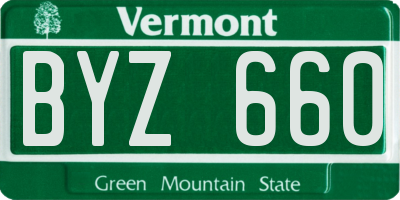 VT license plate BYZ660