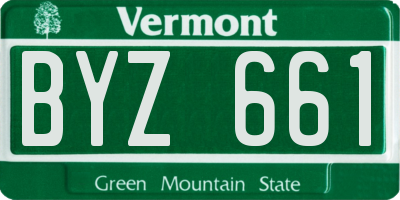 VT license plate BYZ661