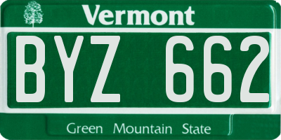 VT license plate BYZ662