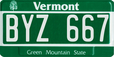 VT license plate BYZ667