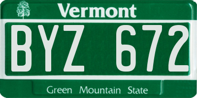 VT license plate BYZ672