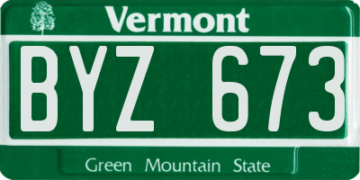 VT license plate BYZ673